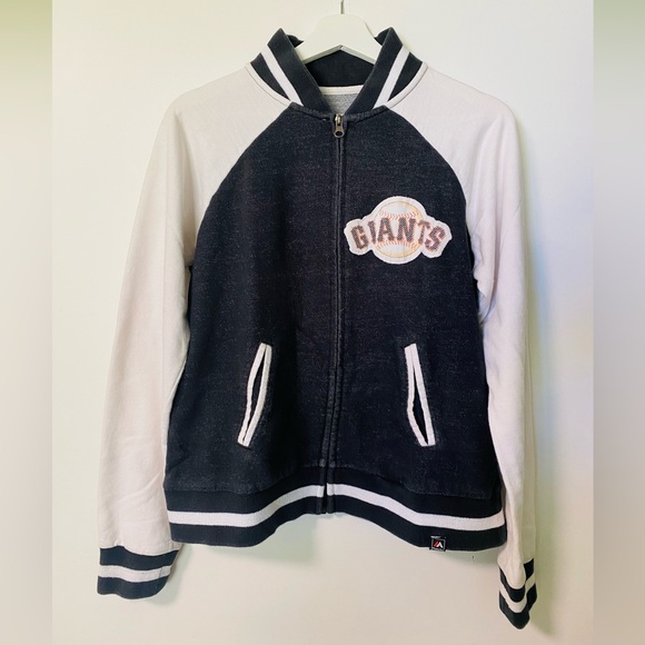 MAJESTIC San Francisco Giants Sweatshirt Bomber Jacket - Size US L - Picture 1 of 4